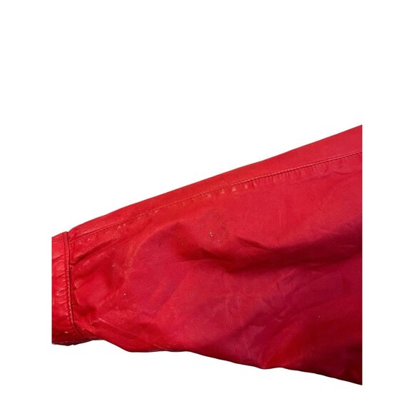 Ladies Medium Red Leather Full Zip Jacket Moto Gino di Giorgio by Comint Vintage - Picture 9 of 11